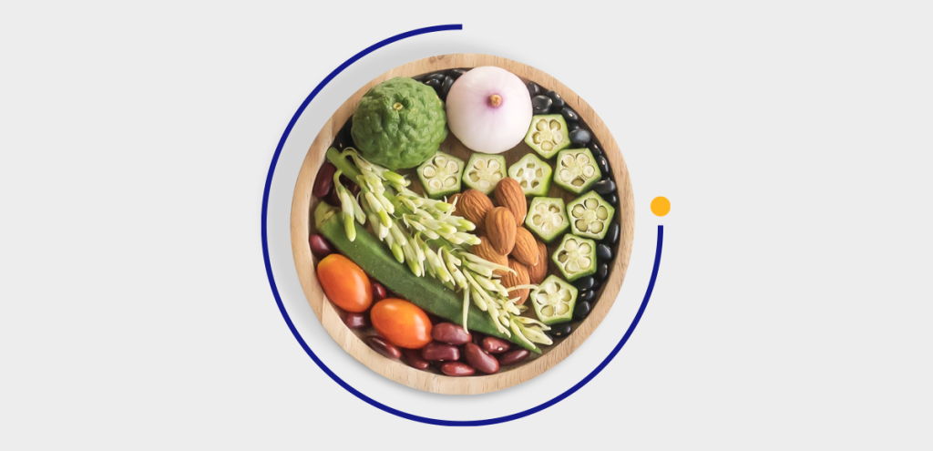 Imagem de um prato cheio de verduras, alimentos saudáveis para representar: Saiba como controlar o colesterol com alimentação 