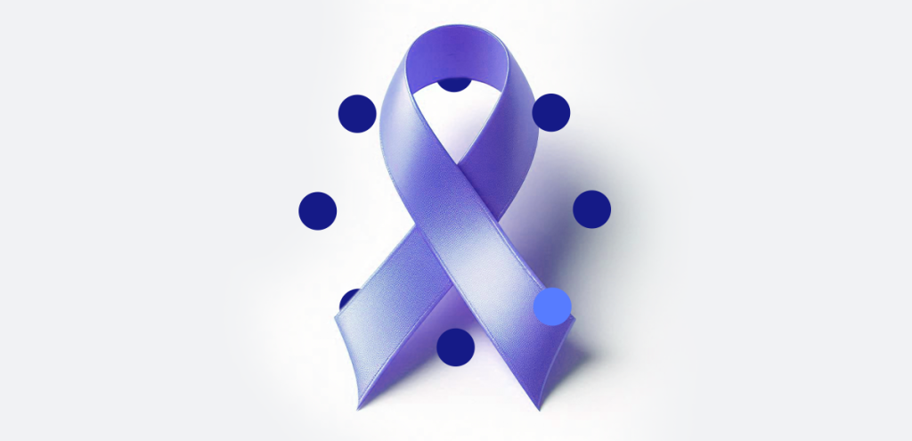 Imagem do símbolo de maio roxo para representar: Maio Roxo - Conscientização das doenças inflamatórias intestinais.