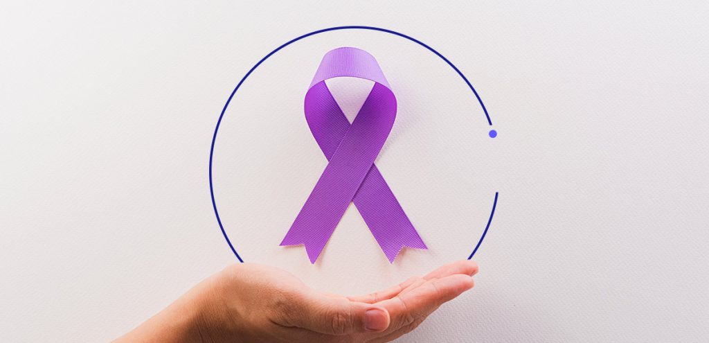 Imagem de uma fita roxa, simbolizando Fevereiro Roxo: como prevenir e conviver com Alzheimer, Fibromialgia e Lúpus